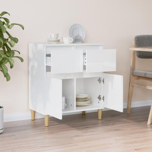 Skænk 60x35x70 cm konstrueret træ hvid højglans