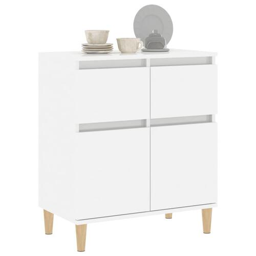 Skænk 60x35x70 cm konstrueret træ hvid højglans