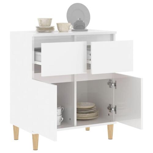 Skænk 60x35x70 cm konstrueret træ hvid højglans
