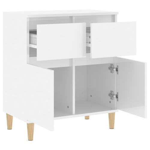 Skænk 60x35x70 cm konstrueret træ hvid højglans
