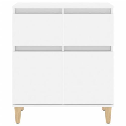 Skænk 60x35x70 cm konstrueret træ hvid højglans