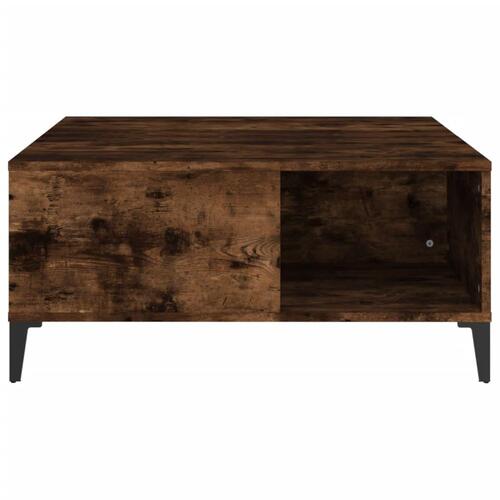 Sofabord 80x80x36,5 cm konstrueret træ røget egetræsfarve