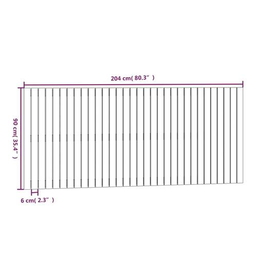 Sengegavl 204x3x90 cm massivt fyrretræ