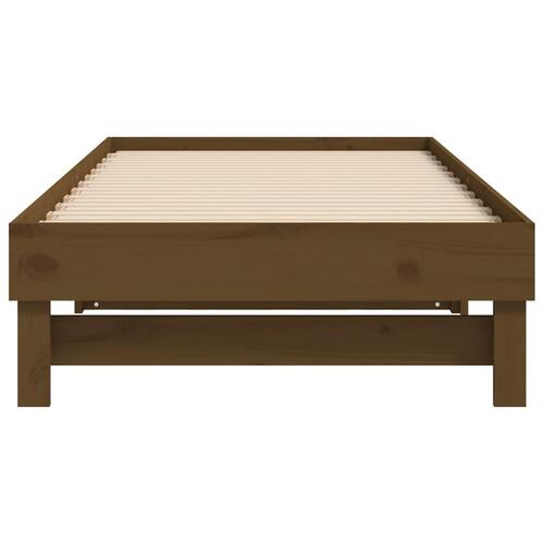 Daybed med udtræk 2x(90x190) cm massivt fyrretræ gyldenbrun