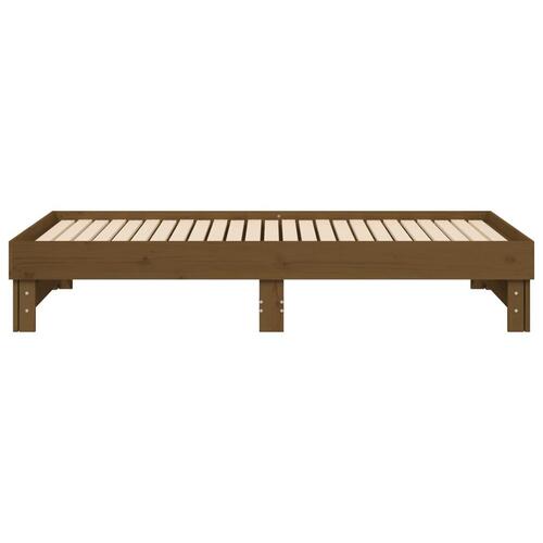 Daybed med udtræk 2x(90x190) cm massivt fyrretræ gyldenbrun