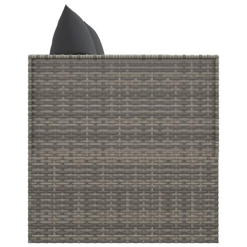 Udendørs loungesofa med hynder polyrattan grå