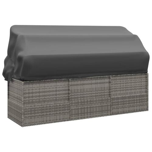 Udendørs loungesofa med tag og hynder polyrattan Grøn