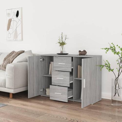 Skænk 91x29,5x65 cm konstrueret træ grå sonoma-eg