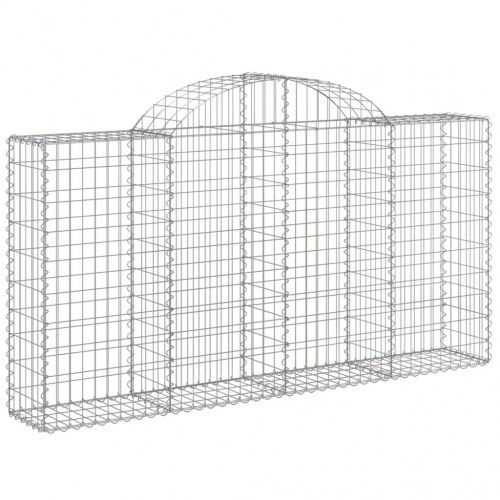 Buede gabionkurve - 7 stk. 200×30×100/120 cm i galvaniseret jern