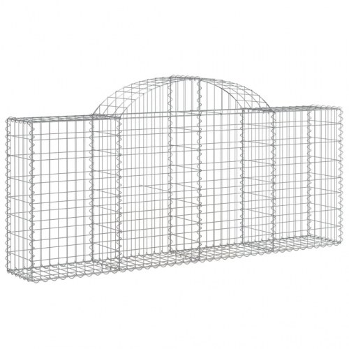 Buede gabionkurve - 8 stk. 200×30×80/100 cm i galvaniseret jern