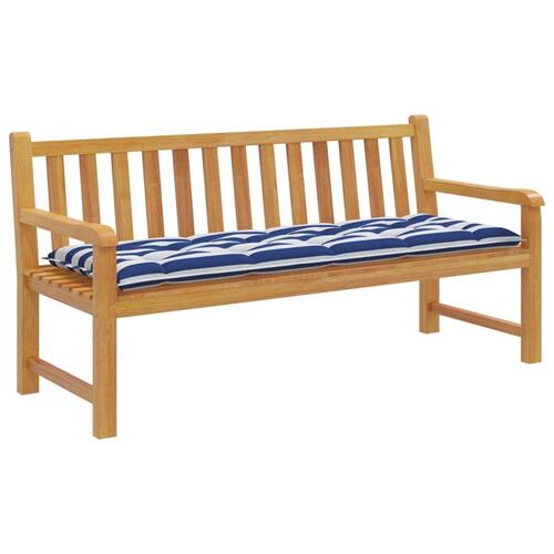 Hynde til havebænk 150x50x7 cm striber oxfordstof blå og hvid