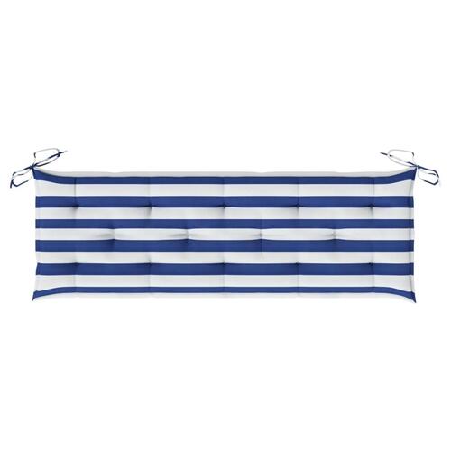 Hynde til havebænk 150x50x7 cm striber oxfordstof blå og hvid