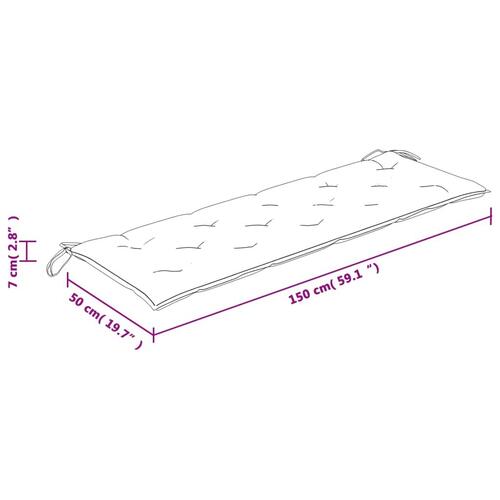 Hynde til havebænk 150x50x7 cm striber oxfordstof blå og hvid