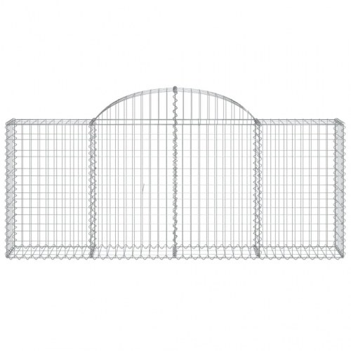 Buede gabionkurve - 6 stk. 200×30×80/100 cm i galvaniseret jern