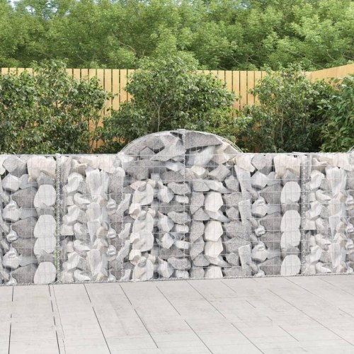 Buede gabionkurve - 3 stk. 200×30×100/120 cm i galvaniseret jern