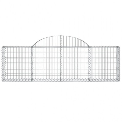Buede gabionkurve 3 stk. - 200 × 30 × 60/80 cm i galvaniseret jern
