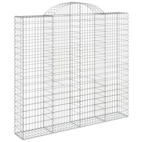 Buede gabionkurve - 2 stk. 200×30×180/200 cm i galvaniseret jern