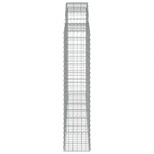 Buede gabionkurve - 9 stk., 200×30×140/160 cm, galvaniseret jern