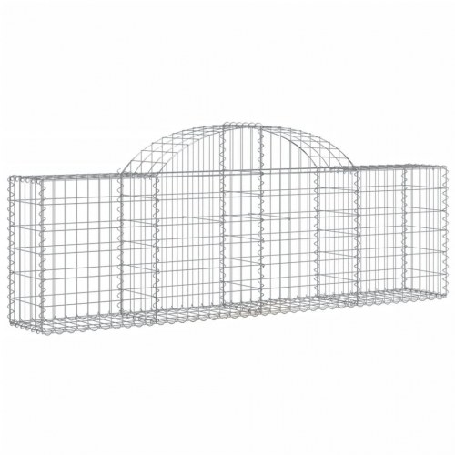 Buede gabionkurve - 2 stk. 200×30×60/80 cm i galvaniseret jern