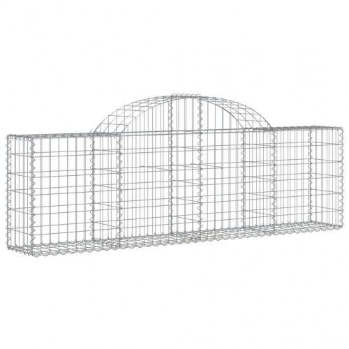 Buede gabionkurve - 4 stk. 200×30×60/80 cm i galvaniseret jern