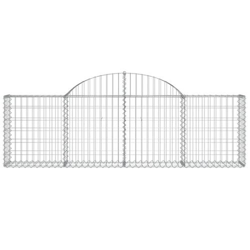 Buede gabionkurve 4 stk. 200x30x60/80 cm galvaniseret jern