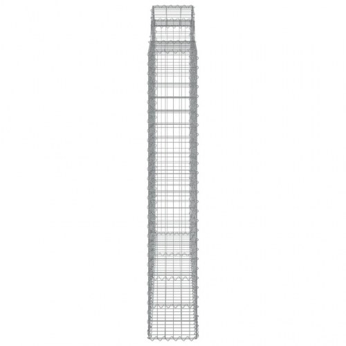 Buede gabionkurve 5 stk. - 200 × 30 × 180/200 cm, galvaniseret jern