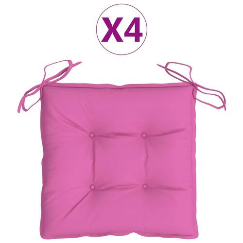 Stolehynder 4 stk. 50x50x7 cm oxfordstof pink