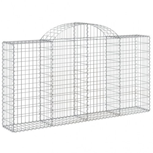 Buede gabionkurve 2 stk. - 200×30×100/120 cm i galvaniseret jern