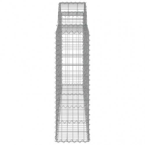 Buede gabionkurve 2 stk. - 200×30×100/120 cm i galvaniseret jern