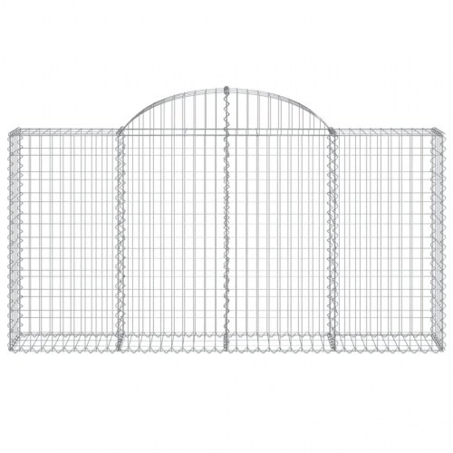 Buede gabionkurve 8 stk. 200x30x100/120 cm galvaniseret jern