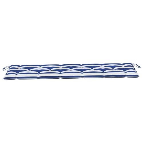 Hynde til havebænk 180x50x7 cm striber oxfordstof blå og hvid