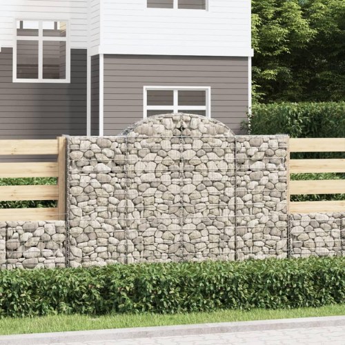 Buede gabionkurve 2 stk. - 200×30×140/160 cm i galvaniseret jern