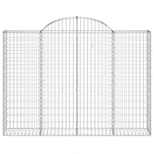 Buede gabionkurve 2 stk. - 200×30×140/160 cm i galvaniseret jern