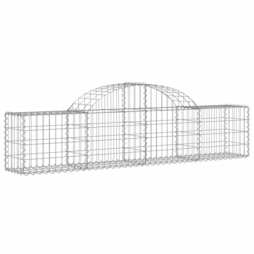 Buede gabionkurve 7 stk. 200x30x40/60 cm galvaniseret jern