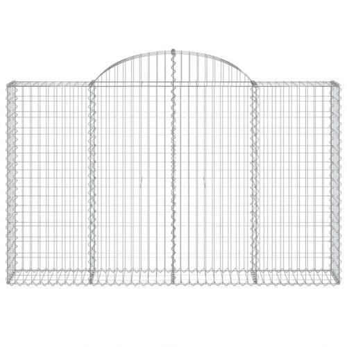 Buede gabionkurve - 8 stk., 200×30×120/140 cm, galvaniseret jern