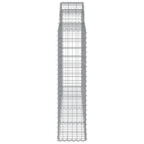 Buede gabionkurve - 2 stk. 200 × 30 × 120/140 cm i galvaniseret jern