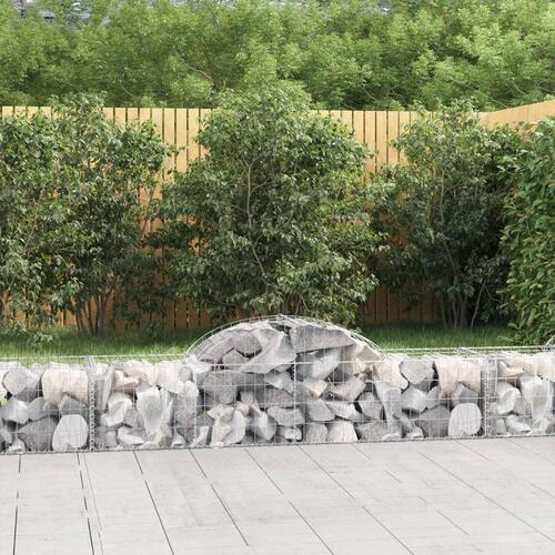 Buede gabionkurve 9 stk. 200x50x40/60 cm galvaniseret jern