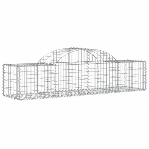 Buede gabionkurve - 4 stk. 200×50×40/60 cm i galvaniseret jern