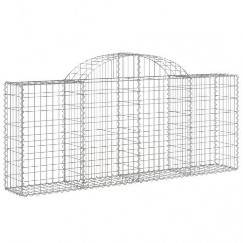 Buede gabionkurve - 4 stk. 200×30×80/100 cm i galvaniseret jern