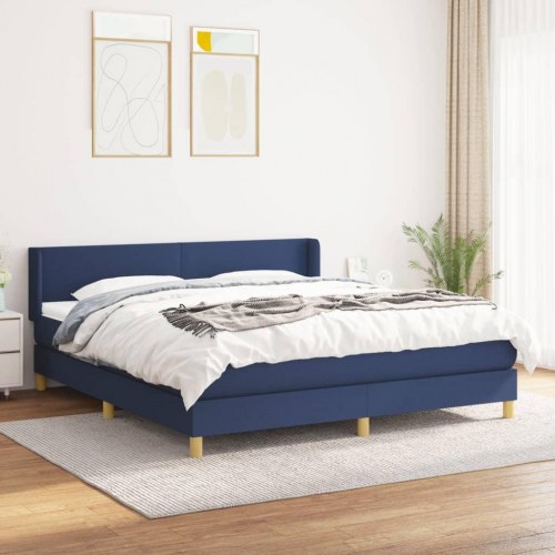 Kontinentalseng med madras 160 × 200 cm - blå stof