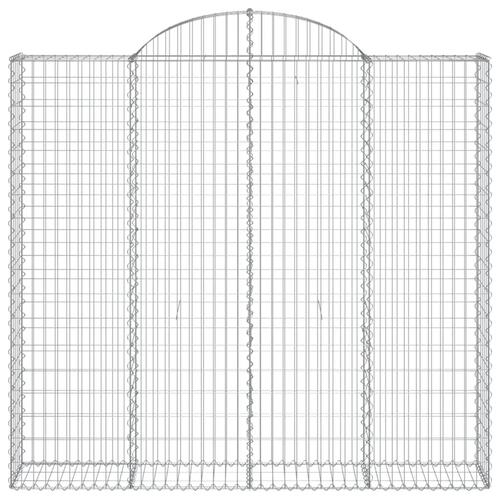 Buede gabionkurve 6 stk. 200x30x180/200 cm galvaniseret jern