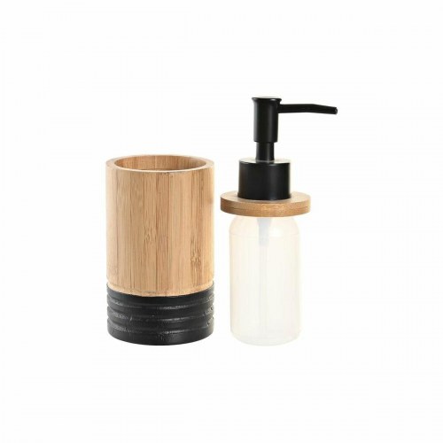 Sæbedispenser - sort/natur, bambus & polypropylen
