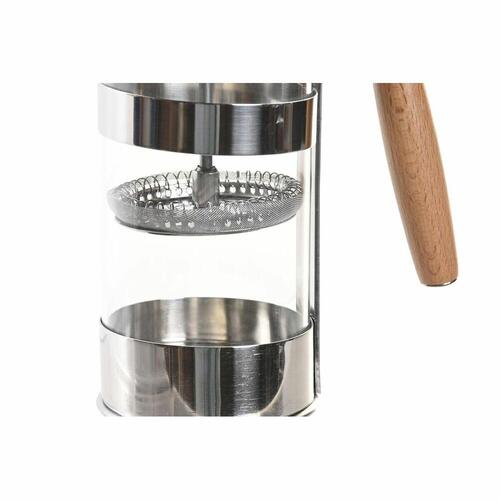 Kaffekande med stempel Sølvfarvet Natur Rustfrit stål Borosilikatglas 350 ml 16 x 9 x 18,5 cm