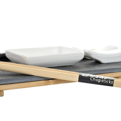 Sushi-sæt Brun Sort Natur Bambus Bræt 30 x 10 x 3,5 cm (9 Dele) (30 x 10 x 3,5 cm)