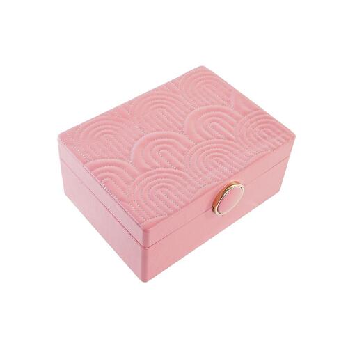 Smykkeskrin 17 x 13 x 8,5 cm Pink Polyuretan Træ MDF