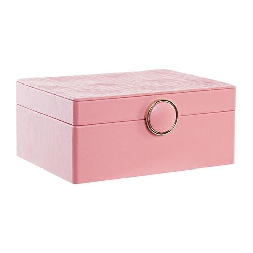 Smykkeskrin 17 x 13 x 8,5 cm Pink Polyuretan Træ MDF