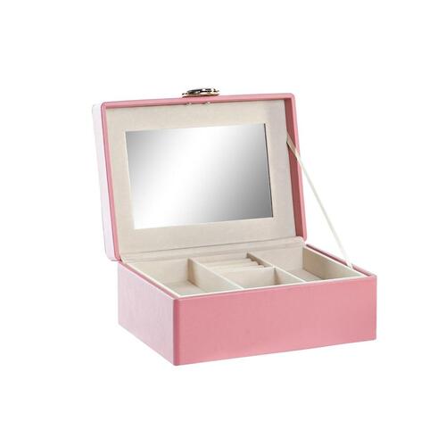Smykkeskrin 17 x 13 x 8,5 cm Pink Polyuretan Træ MDF