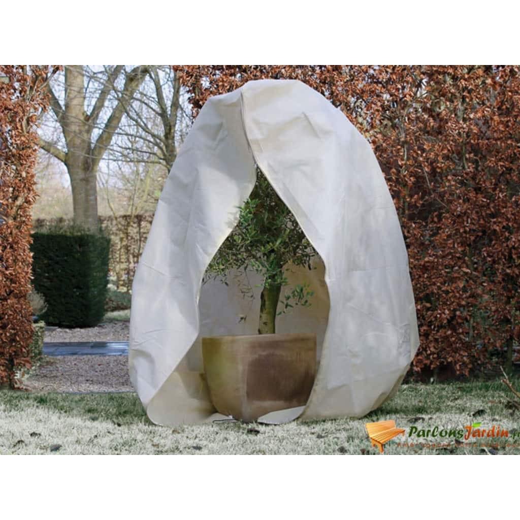 Nature frostdækken med lynlås 2x1,5x1,5 m 70 g/m² fleece beige