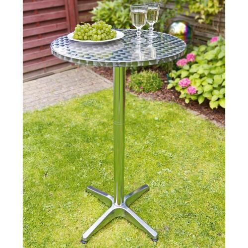 foldbart bistrobord i aluminium rund 60 x 60 x (58-115) cm