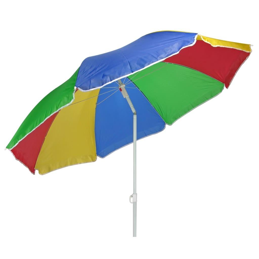 strandparasol 150 cm flerfarvet